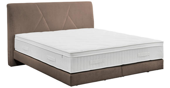 BOXSPRINGBETT 160/200 cm,  in Schlammfarben, Topper, Matratzen, H3 + H3 = fest  - Schlammfarben/Schwarz, Design, Kunststoff/Textil (160/200cm) - Dieter Knoll