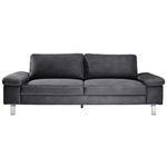 3-SITZER-SOFA Mikrofaser Grau  - Chromfarben/Beige, Design, Textil/Metall (234/86/97cm) - Hom`in