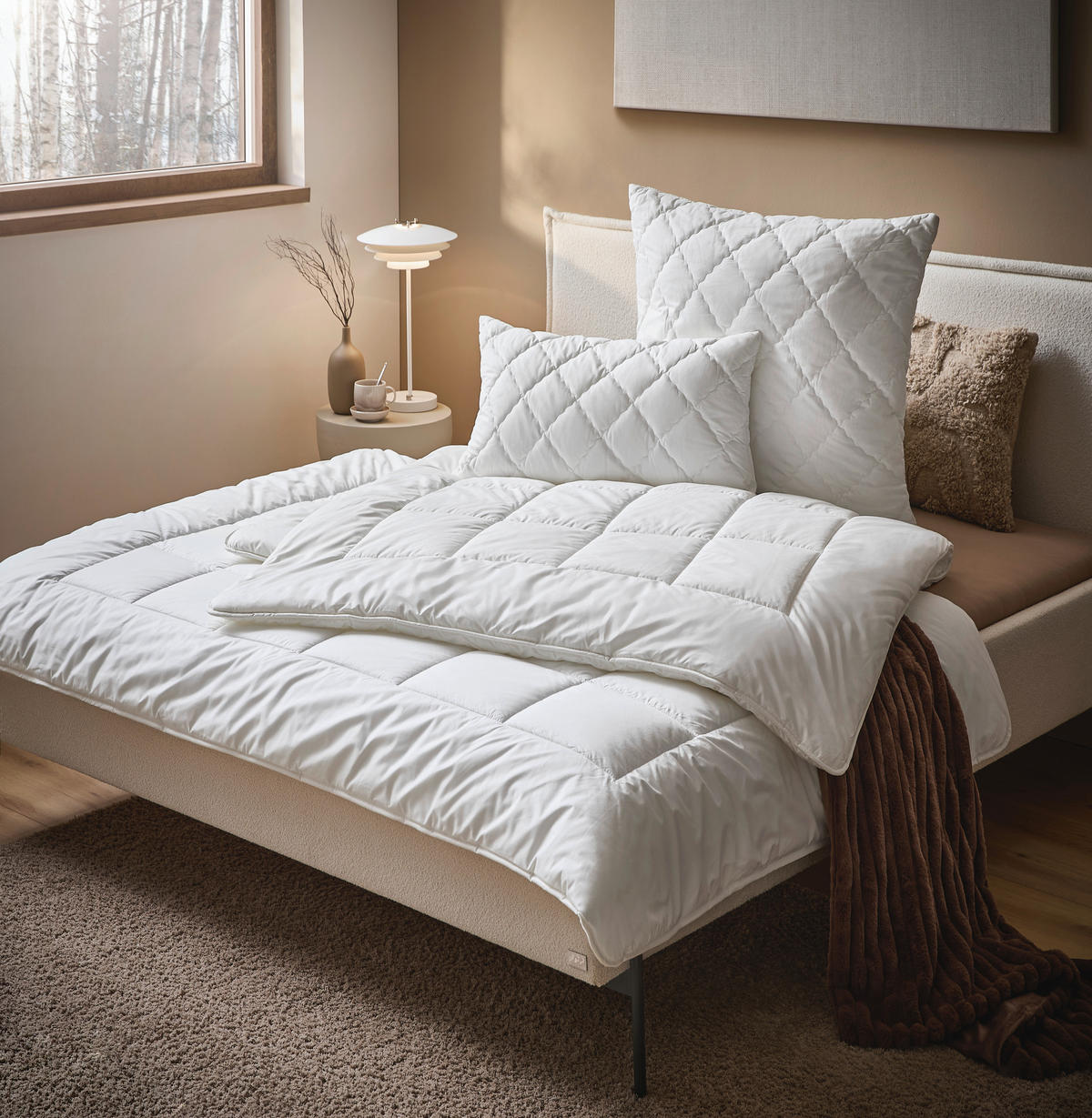 CELOROČNÁ PRIKRÝVKA, 135/200 cm, polyester - šampanská, Basics, textil (135/200cm) - Billerbeck
