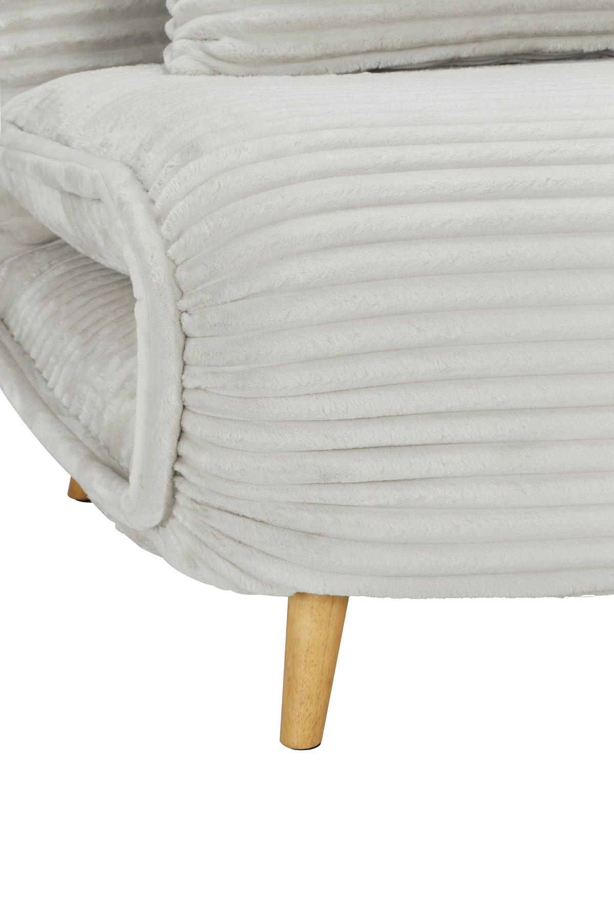 SCHLAFSOFA Cord Weiß  - Walnussfarben/Weiß, MODERN, Holz/Textil (92/216/87/26/150cm) - Livetastic