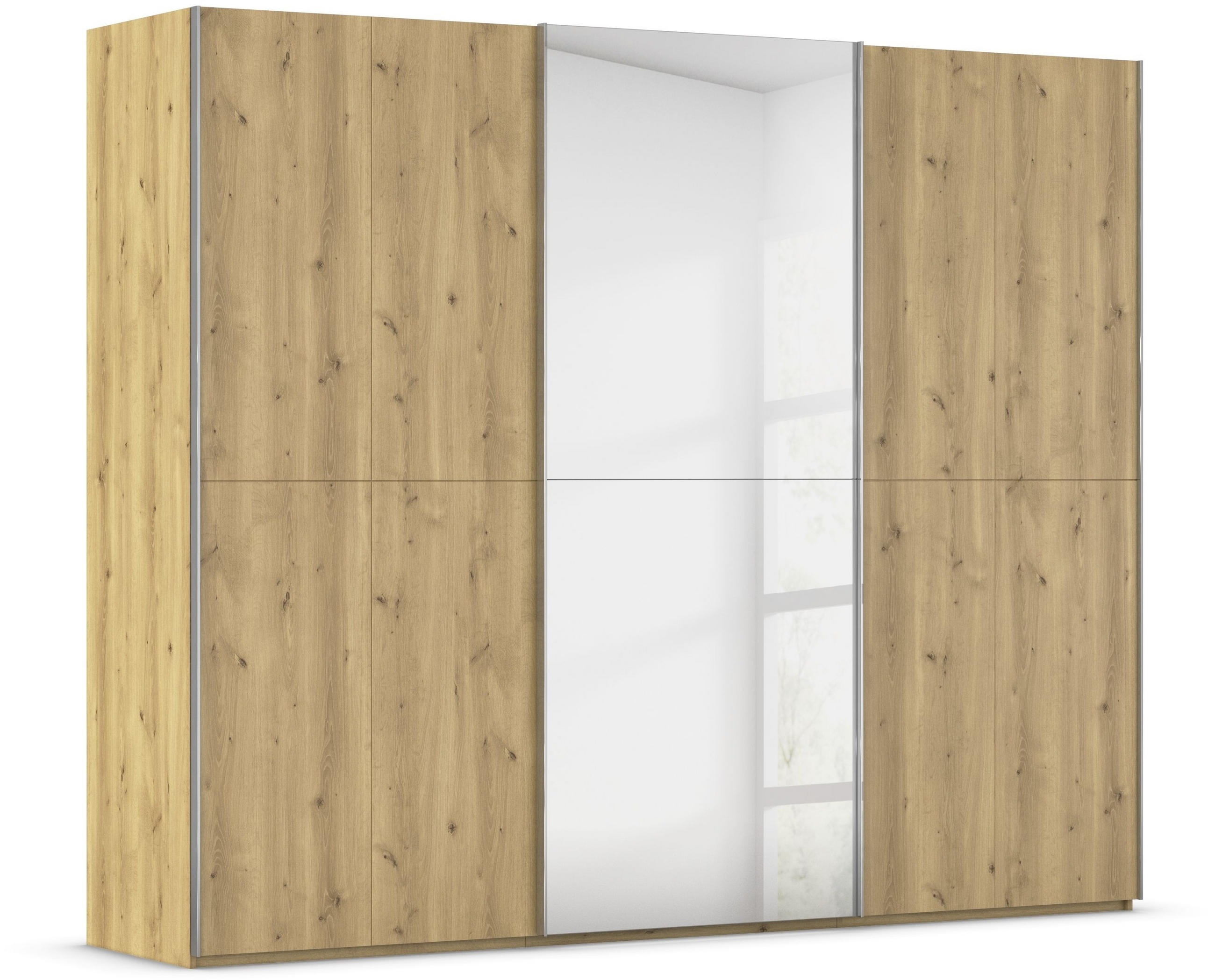SCHWEBETÜRENSCHRANK 270/223/68 cm 3-türig Eichefarben, Chromfarben  - Chromfarben/Eichefarben, Design, Holz/Holzwerkstoff (270/223/68cm) - Novel