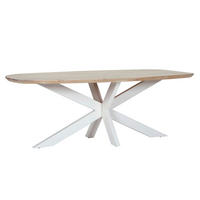 ESSTISCH Holz 220/100/77 cm  - Weiss/Eichefarben, Modern, Holz/Metall (220/100/77cm) - Livetastic