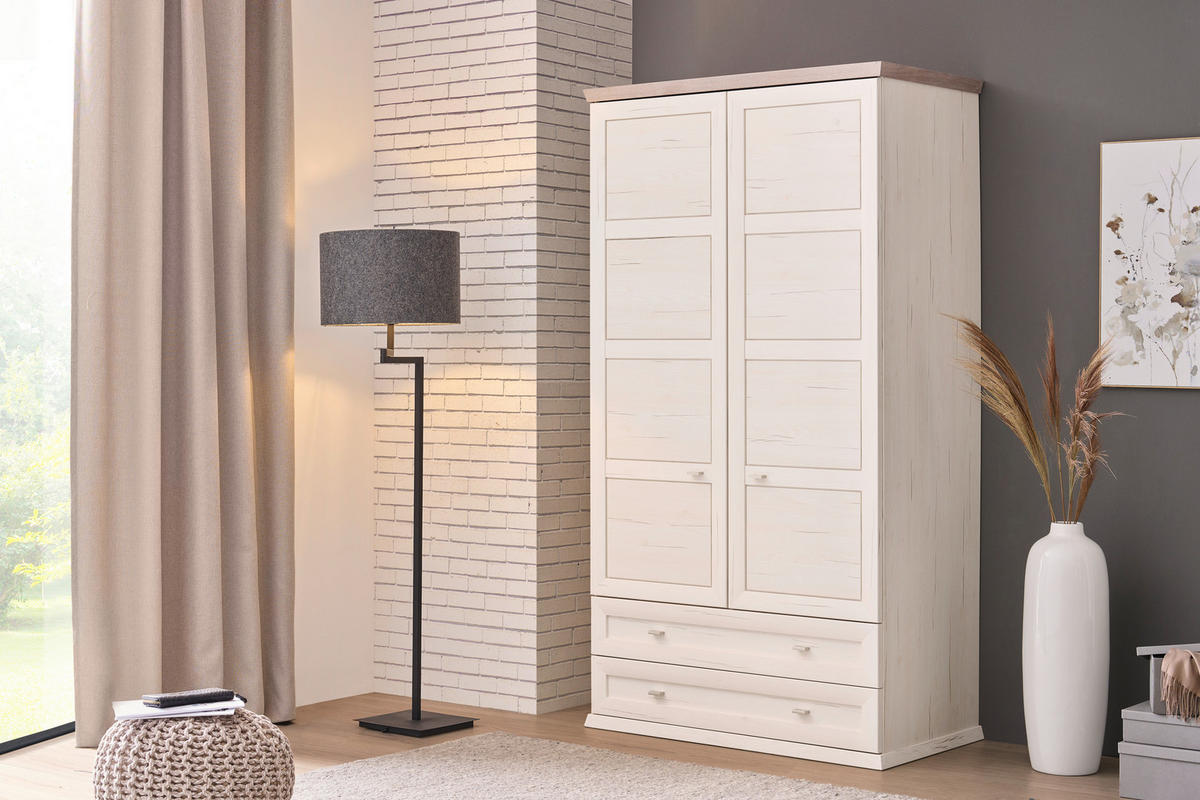 PREDSIEŇOVÁ SKRIŇA, sivá, biela, 104/196,8/60,5 cm - sivá/biela, Lifestyle, kompozitné drevo (104/196,8/60,5cm) - Hom`in