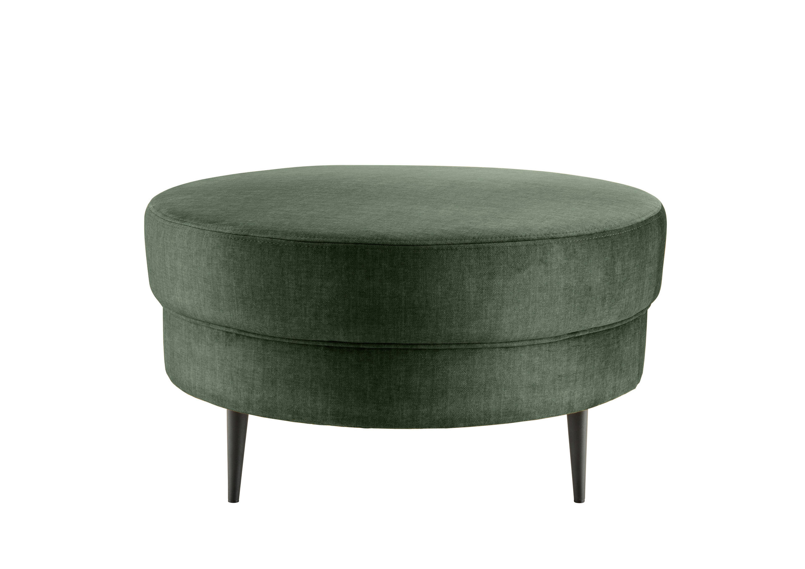 HOCKER in Textil Dunkelgrün  - Dunkelgrün/Schwarz, MODERN, Textil/Metall (80/43cm) - Livetastic