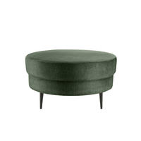 HOCKER Velours Dunkelgrün  - Dunkelgrün/Schwarz, MODERN, Textil/Metall (80/43cm) - Livetastic