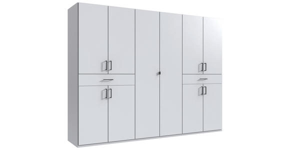 DREHTÜRENSCHRANK  in Weiß  - Schwarz/Weiß, KONVENTIONELL, Holzwerkstoff/Kunststoff (270/208/58cm) - Carryhome