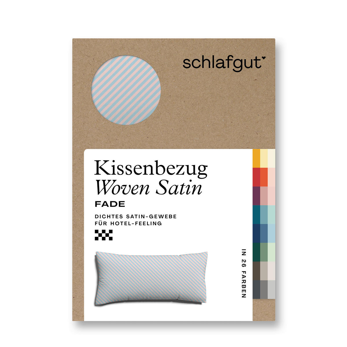 KOPFKISSENBEZUG WOVEN SATIN FADE 40/80 cm  - Rosa/Hellblau, Basics, Textil (40/80cm) - Schlafgut