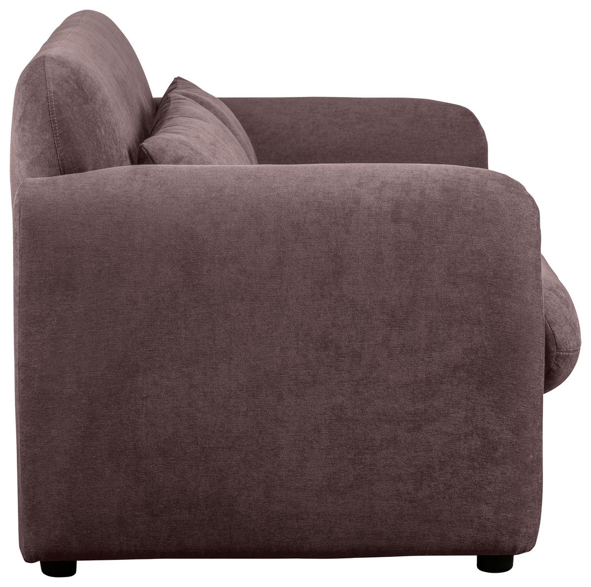 2-SITZER-SOFA MILA Samt Dunkelrot  - Schwarz/Dunkelrot, Design, Kunststoff/Textil (148/83/76cm) - MID.YOU
