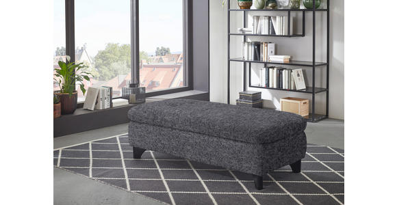 HOCKER in Textil Anthrazit  - Anthrazit/Schwarz, KONVENTIONELL, Textil/Metall (60/45/60cm) - Carryhome