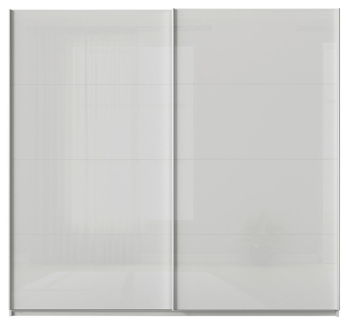 SCHWEBETÜRENSCHRANK  in Seidengrau  - Seidengrau/Alufarben, KONVENTIONELL, Glas/Holzwerkstoff (225/210/62cm) - Xora