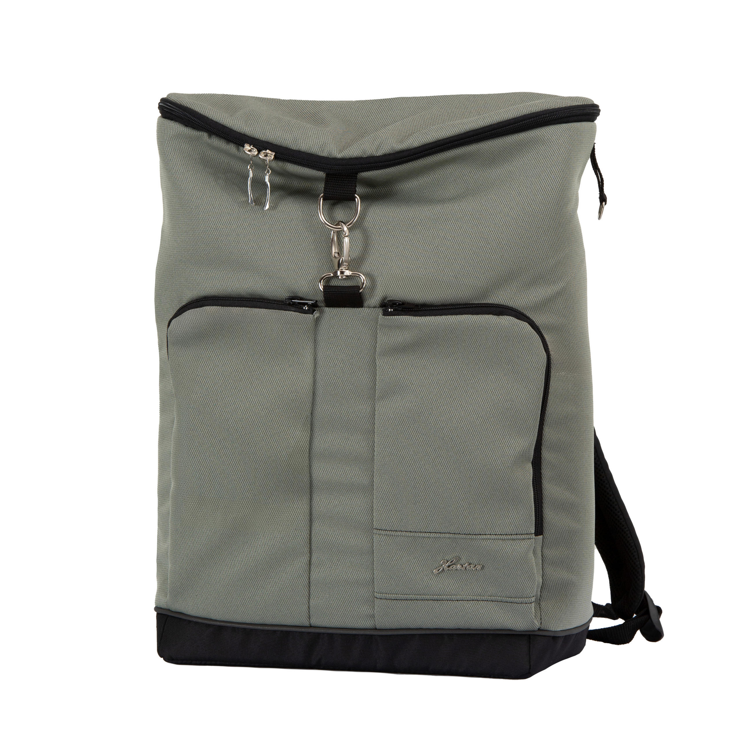 WICKELRUCKSACK Selection  - Olivgrün, Basics, Textil (42/45/9cm) - Hartan