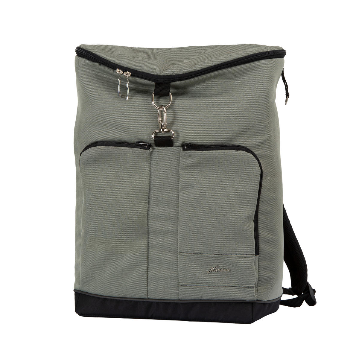 WICKELRUCKSACK Selection  - Olivgrün, Basics, Textil (42/45/9cm) - Hartan