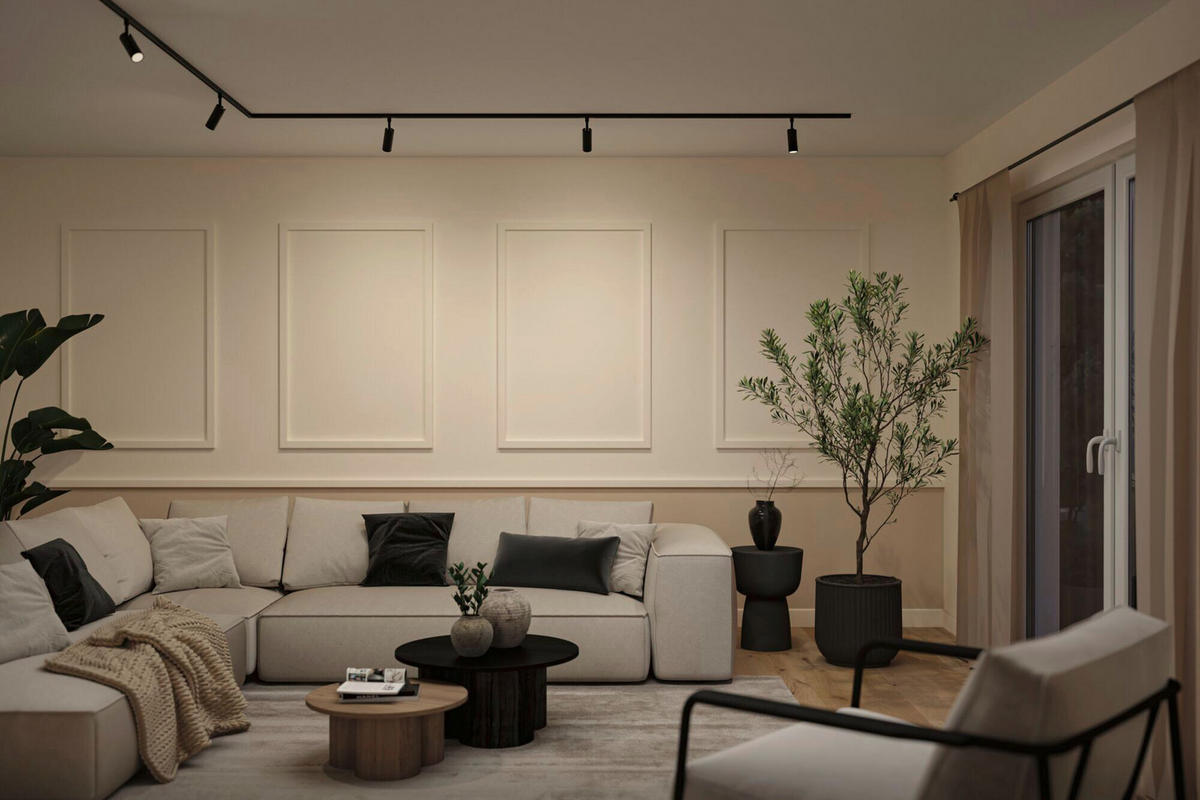 SCHIENENSYSTEM-STRAHLER URail 4,3/19 cm  - Schwarz, Basics, Metall (4,3/19cm) - Paulmann