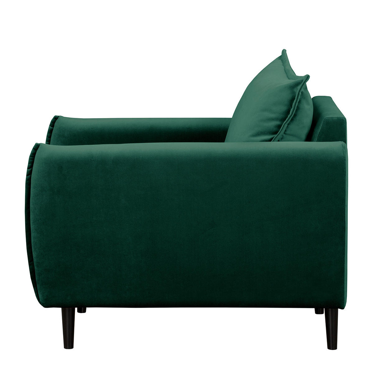 SESSEL in Samt Grün  - Schwarz/Grün, Design, Holz/Textil (74/86/100cm) - P & B