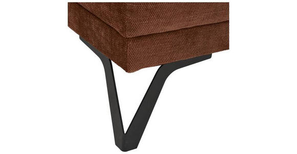 ECKSOFA in Chenille Rostfarben  - Rostfarben/Schwarz, KONVENTIONELL, Textil/Metall (264/178cm) - Hom`in