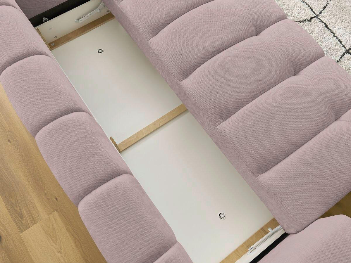 SCHLAFSOFA FUJI Leinenoptik Pink  inkl.  - Pink/Schwarz, MODERN, Kunststoff/Textil (251/113/88cm)