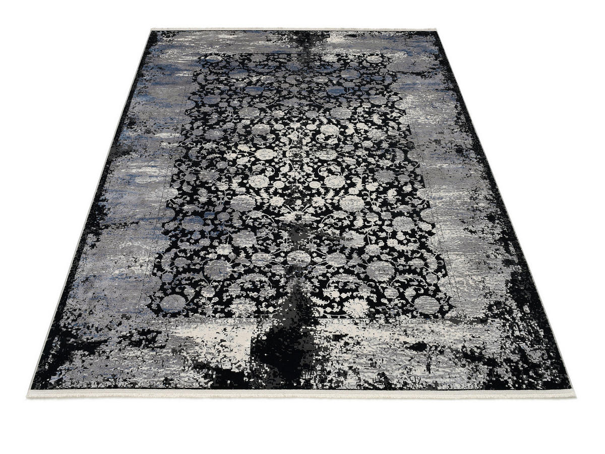 WEBTEPPICH 200/290 cm Colorado Flower Grau, Schwarz, Hellgrau, Dunkelgrau  - Dunkelgrau/Hellgrau, Design, Textil (200/290cm) - Musterring