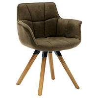 ARMLEHNSTUHL  in Mikrofaser  - Schlammfarben/Eichefarben, KONVENTIONELL, Holz/Textil (67/85/60cm) - Musterring