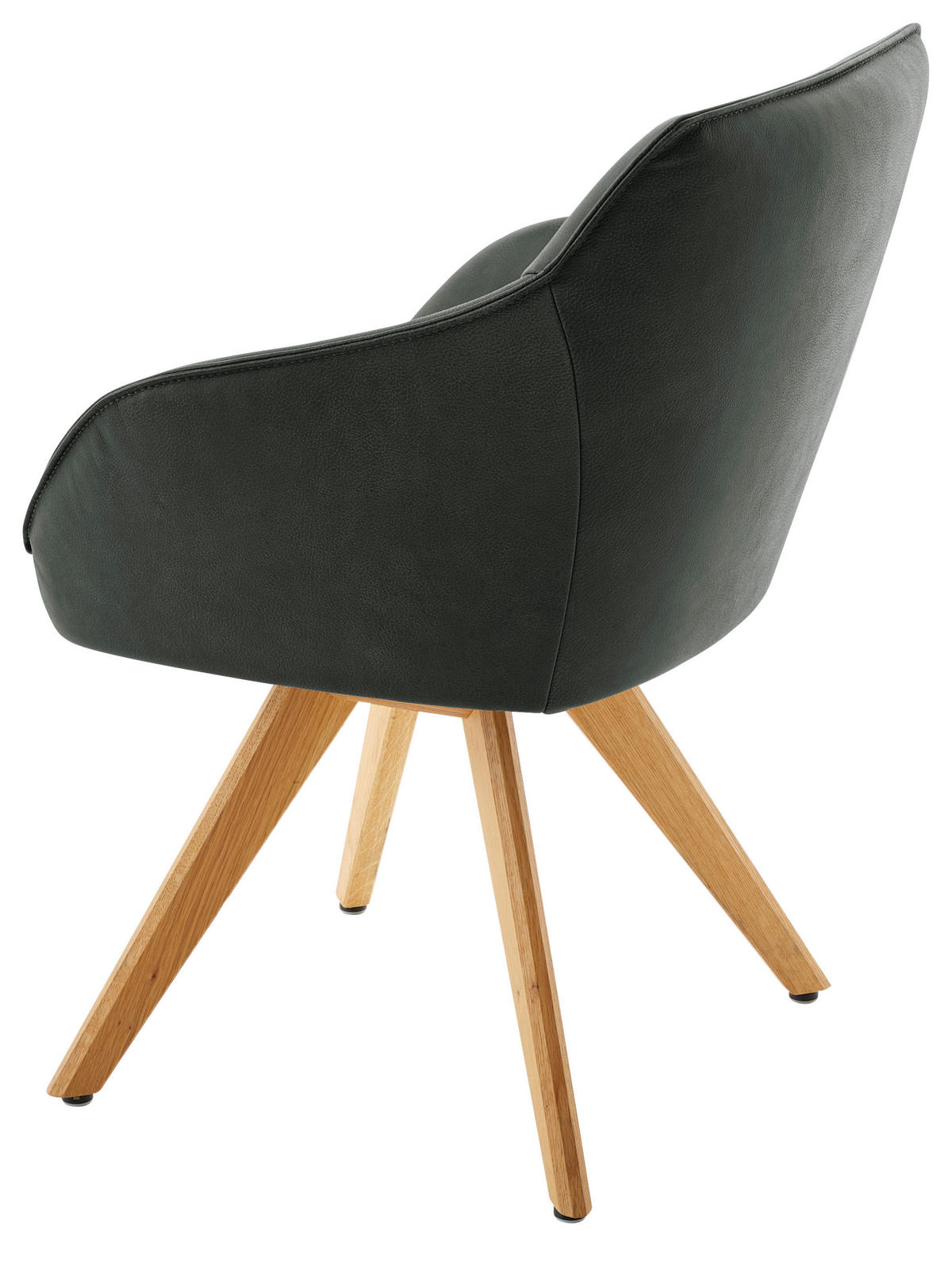 ARMLEHNSTUHL  in Echtleder naturbelassen  - Dunkelgrün/Eichefarben, Design, Leder/Holz (60/84/67cm) - Koinor