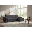 ECKSCHLAFSOFA  mit Cord Schieferfarben  - Schieferfarben/Schwarz, KONVENTIONELL, Textil (248/146cm) - Xora