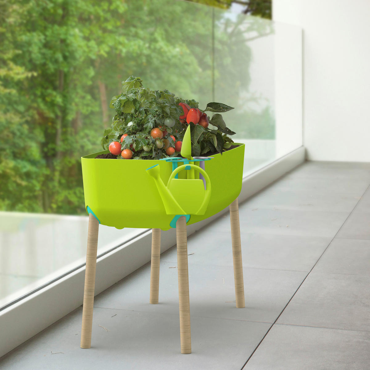 HOCHBEET - Grün, Konventionell, Kunststoff (38/56/76cm)