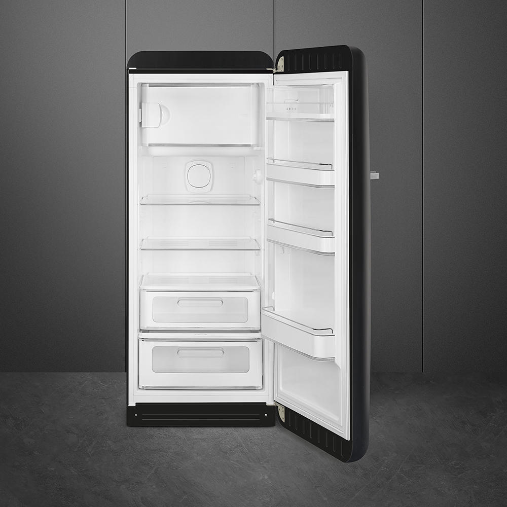 KÜHLSCHRANK 60/153/72,8 cm FAB28RDBB5  - Schwarz, Basics, Glas/Metall (60/153/72,8cm) - SMEG