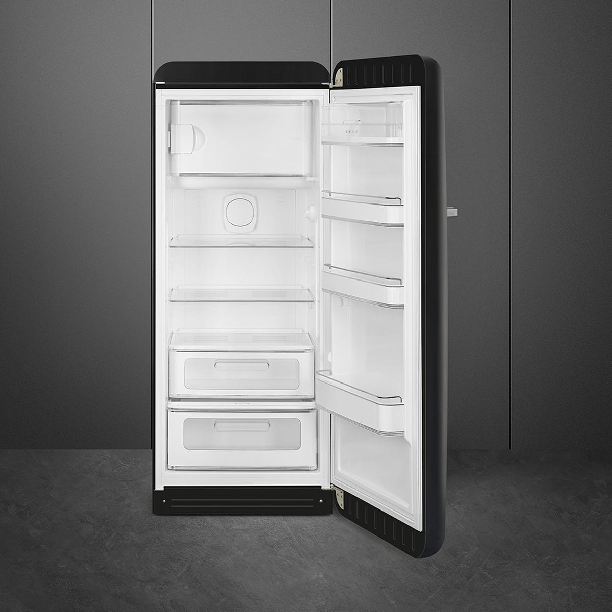 KÜHLSCHRANK 60/153/72,8 cm FAB28RDBB5  - Schwarz, Basics, Glas/Metall (60/153/72,8cm) - SMEG