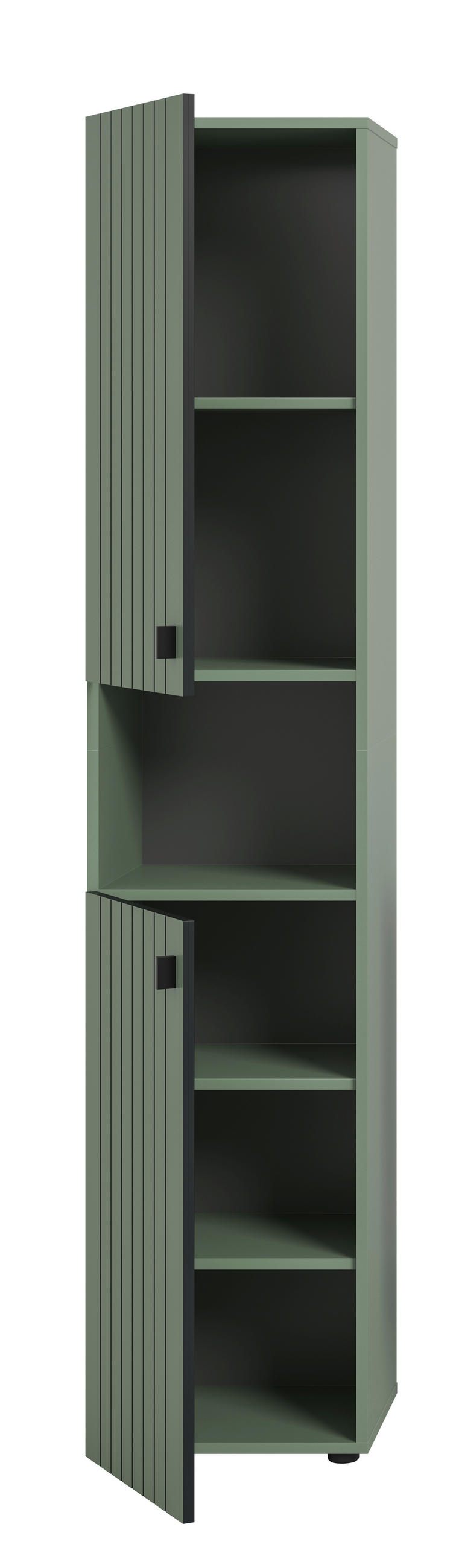 GARDEROBENSCHRANK  in 40/192/37 cm  - Schwarz/Graugrün, Design, Holzwerkstoff/Kunststoff (40/192/37cm) - MID.YOU