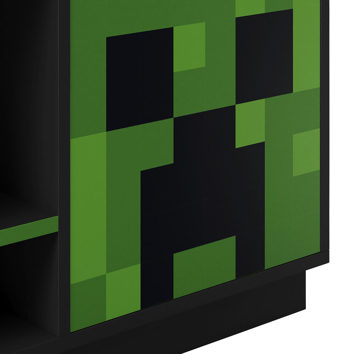 SIDEBOARD  in 108/61/37 cm  - Schwarz, MODERN, Glas/Holzwerkstoff (108/61/37cm) - Minecraft