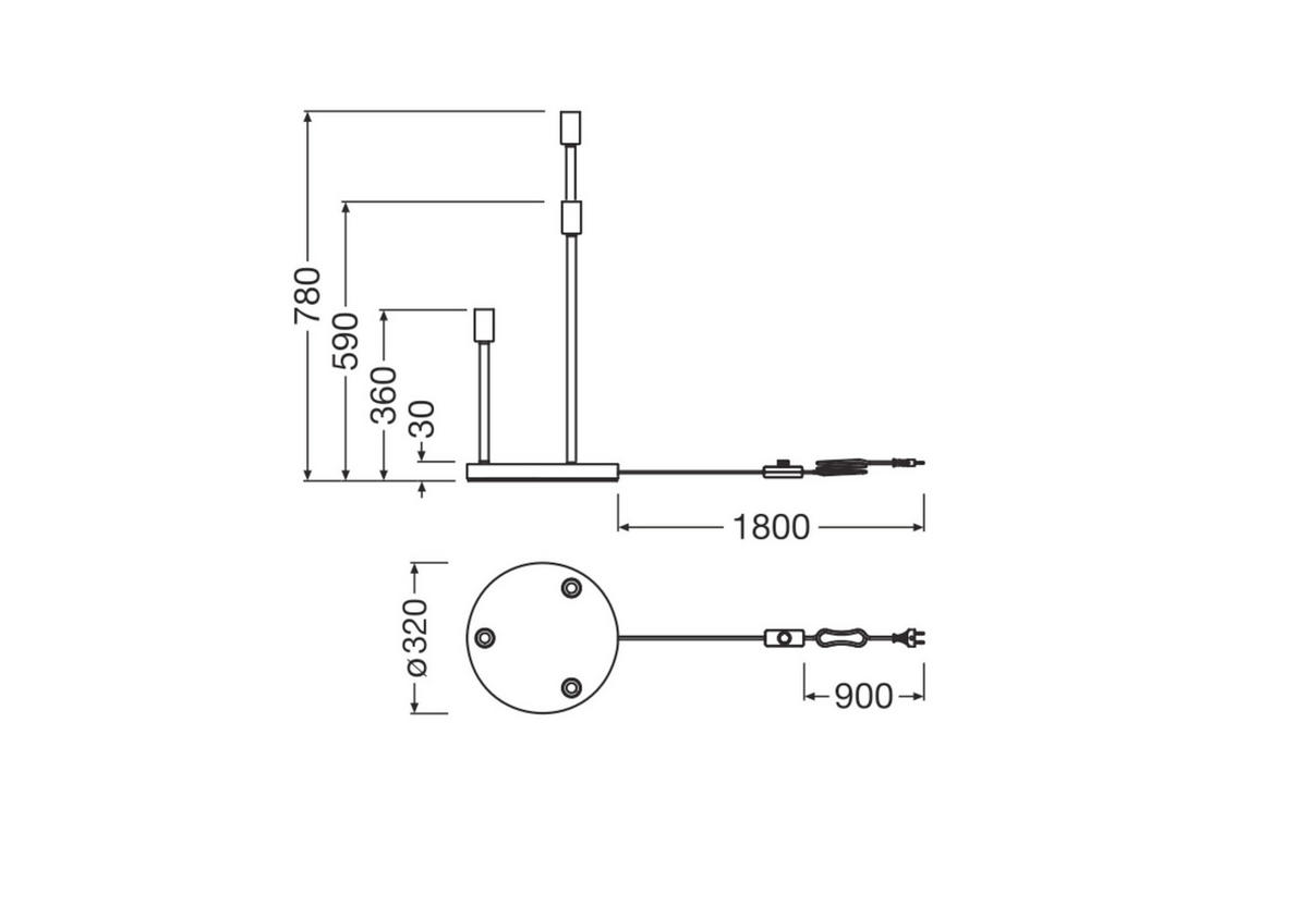 kein Gläser inkl 32/78 cm   - Dunkelgrau, Basics, Metall (32/78cm) - Osram