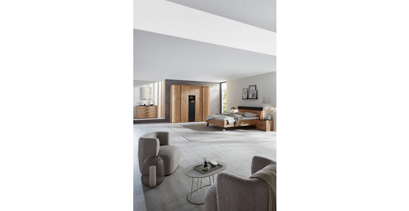 BETT 180/200 cm,  in Anthrazit, Eichefarben,  - Eichefarben/Anthrazit, KONVENTIONELL, Holz/Metall (180/200cm) - Dieter Knoll