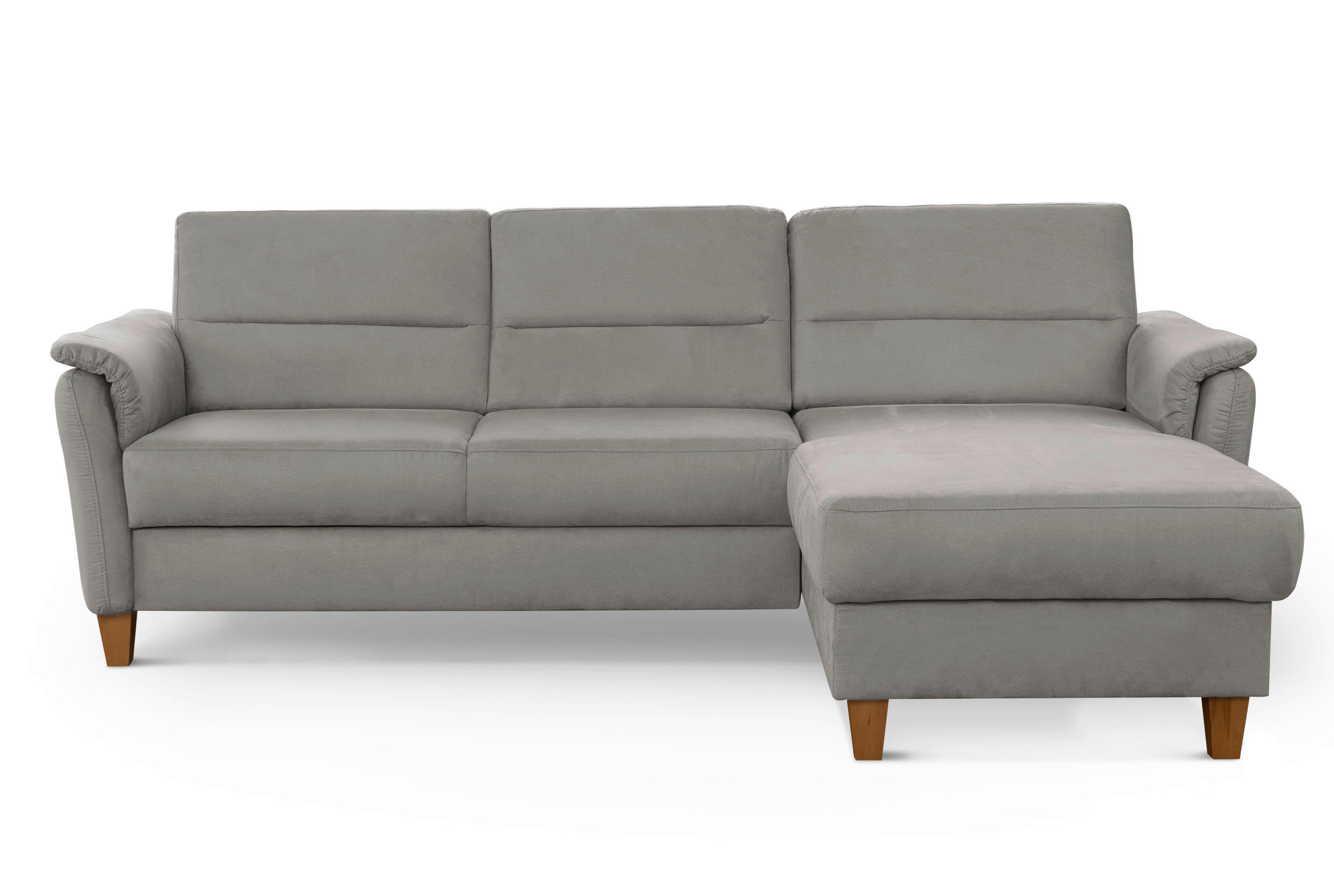 ECKSOFA in Mikrofaser Anthrazit  - Eichefarben/Anthrazit, Konventionell, Holz/Textil (244/163cm) - Sit & More