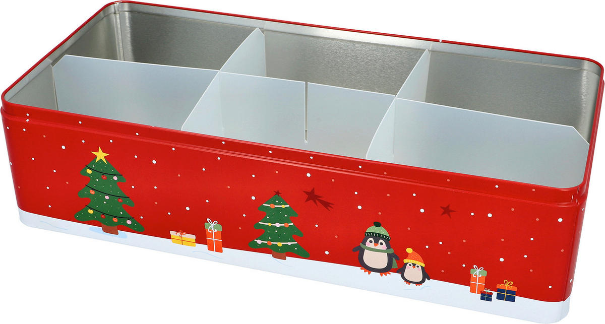 KEKSDOSE Winter Market  - Rot/Multicolor, KONVENTIONELL, Metall (42/11/20cm) - Birkmann