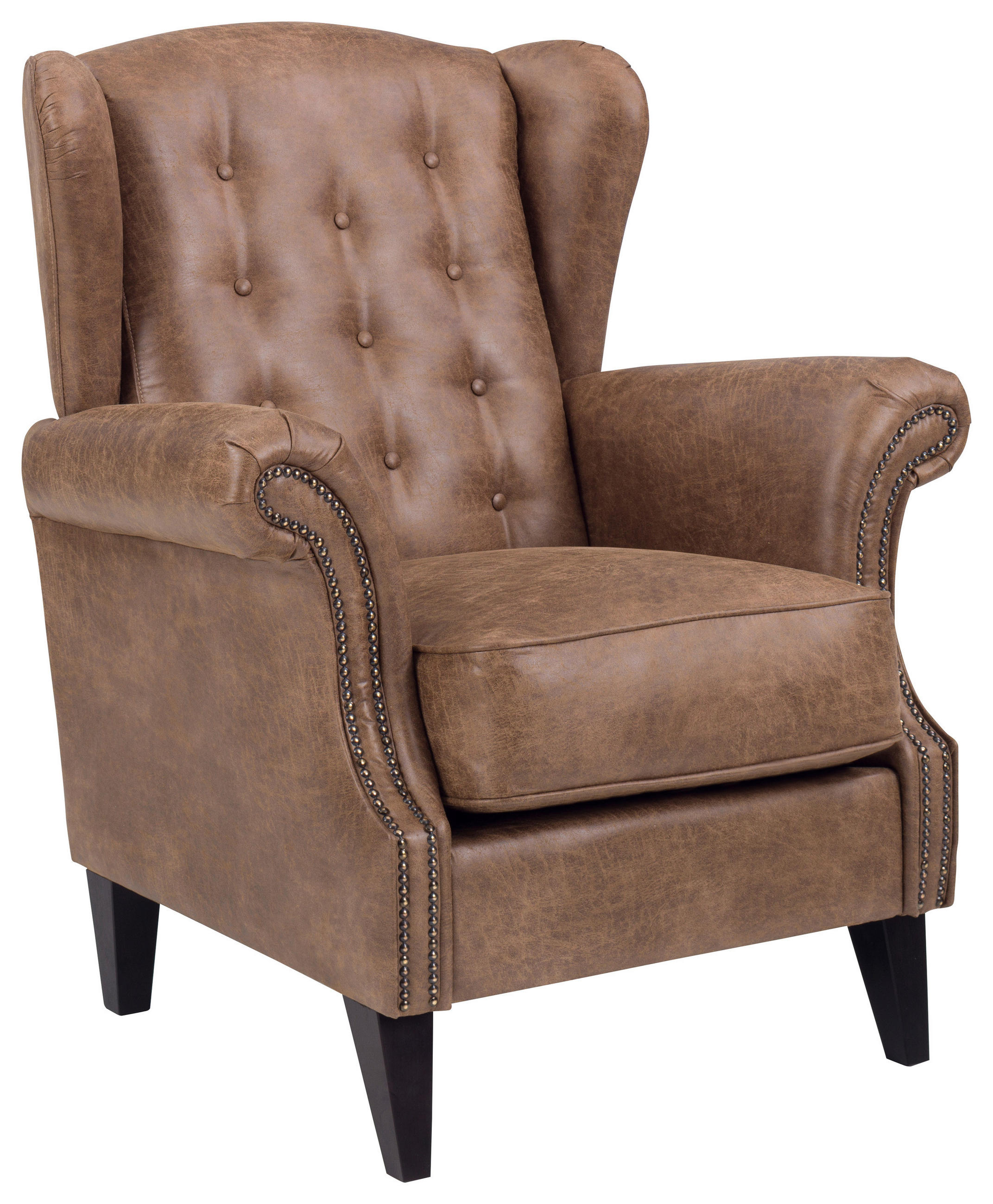 SESSEL beschichtet Braun    - Schwarz/Braun, Design, Holz/Textil (89/106/86cm)