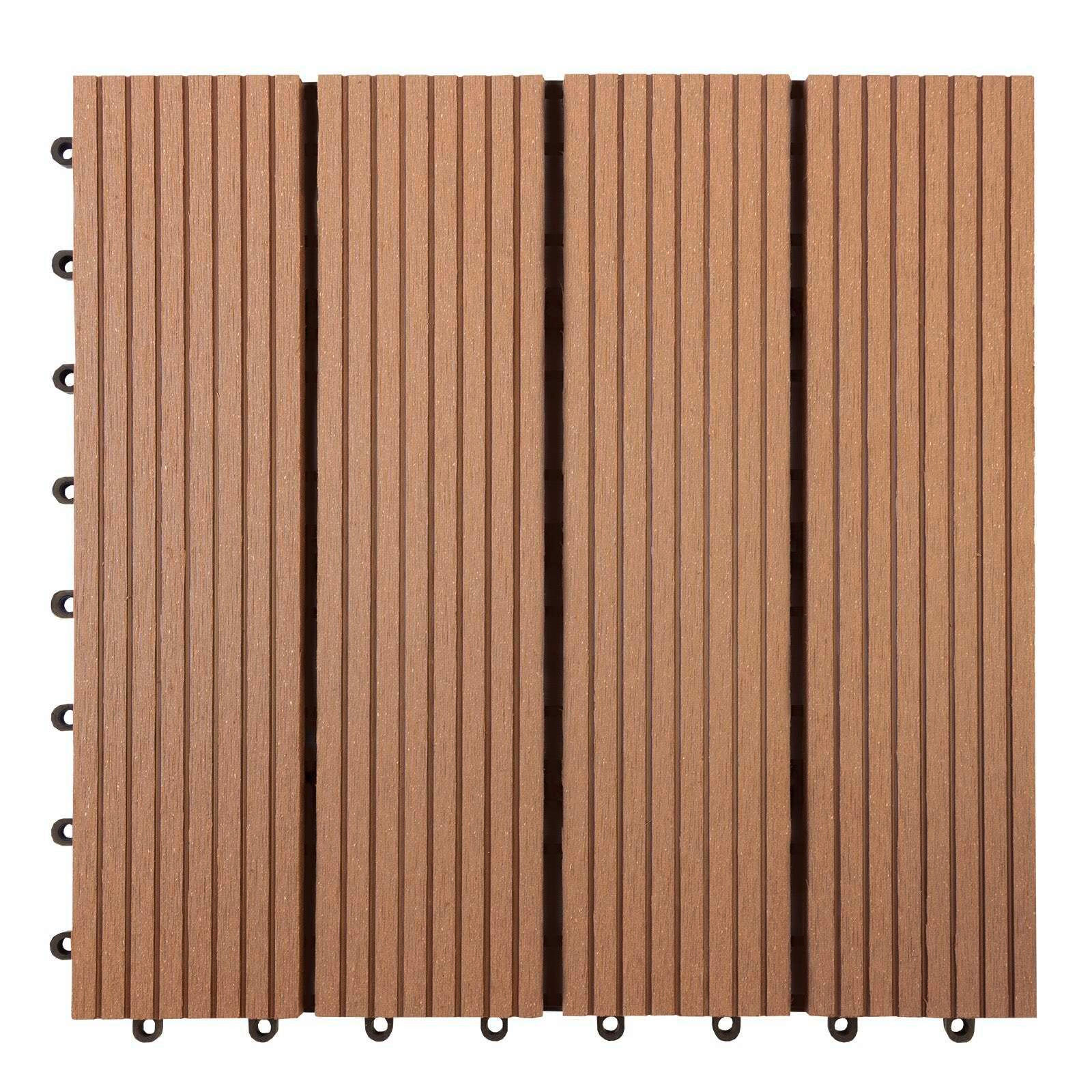 Floordirekt Terrassenfliese WPC Royal Hellbraun 30x30 cm