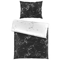 OBOJSTRANNÁ POSTEĽNÁ BIELIZEŇ, satén, čierna, biela, 140/200 cm - čierna/biela, Trend, textil (140/200cm) - Esposa