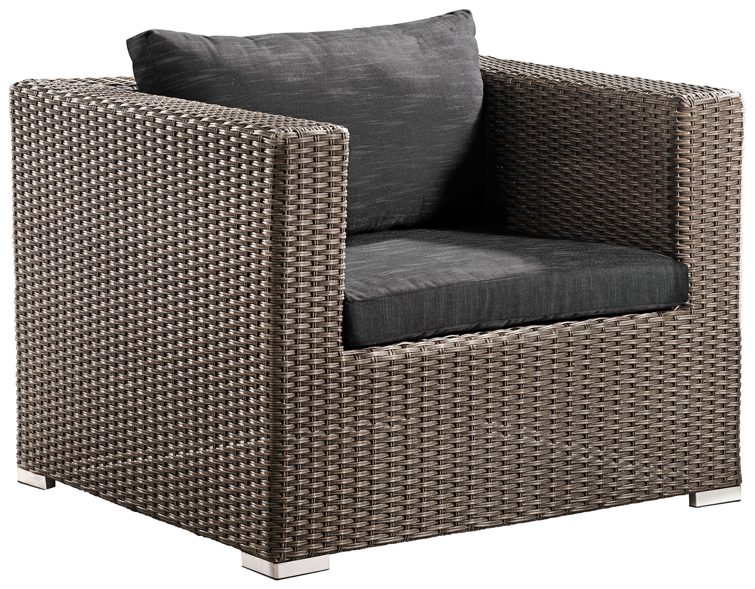 LOUNGESESSEL Grau, Schwarz - Schwarz/Grau, Design, Kunststoff/Textil (94/70/84cm) - Ambia Garden
