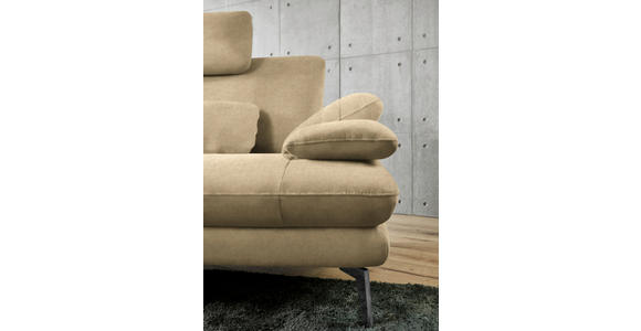 ECKSOFA in Velours Cappuccino 184/284 cm - Schwarz/Cappuccino, Design, Textil/Metall (184/284cm) - Dieter Knoll