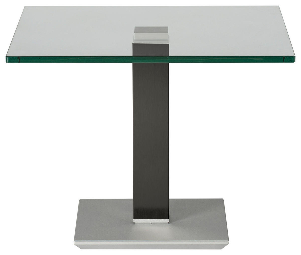 BEISTELLTISCH in Metall, Glas 60/60/46-65 cm  - Edelstahlfarben/Grau, Design, Glas/Kunststoff (60/60/46-65cm)