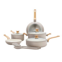 KOCHTOPFSET Essence 5-teilig  - Tannenholzfarben/Creme, Basics, Glas/Kunststoff - GreenPan