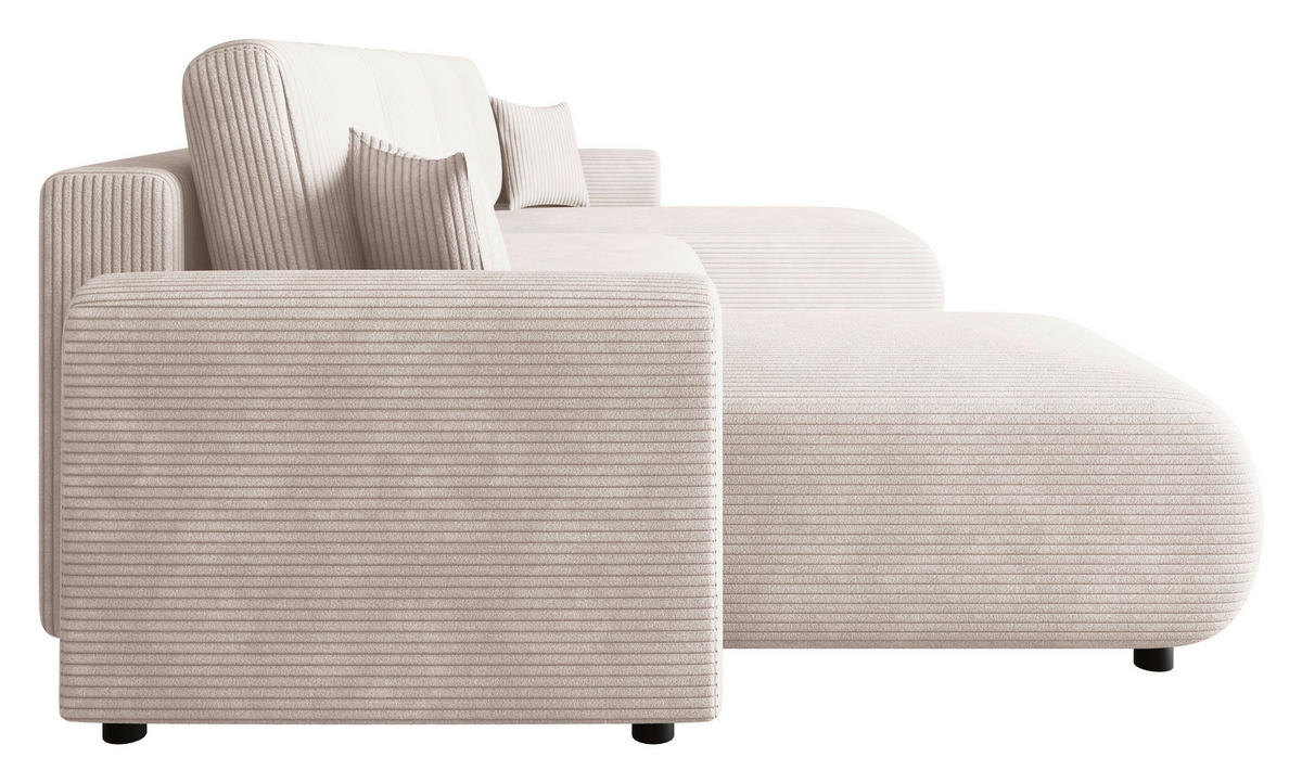 WOHNLANDSCHAFT Beige Cord  - Beige/Schwarz, KONVENTIONELL, Textil (152/318/152cm) - Xora