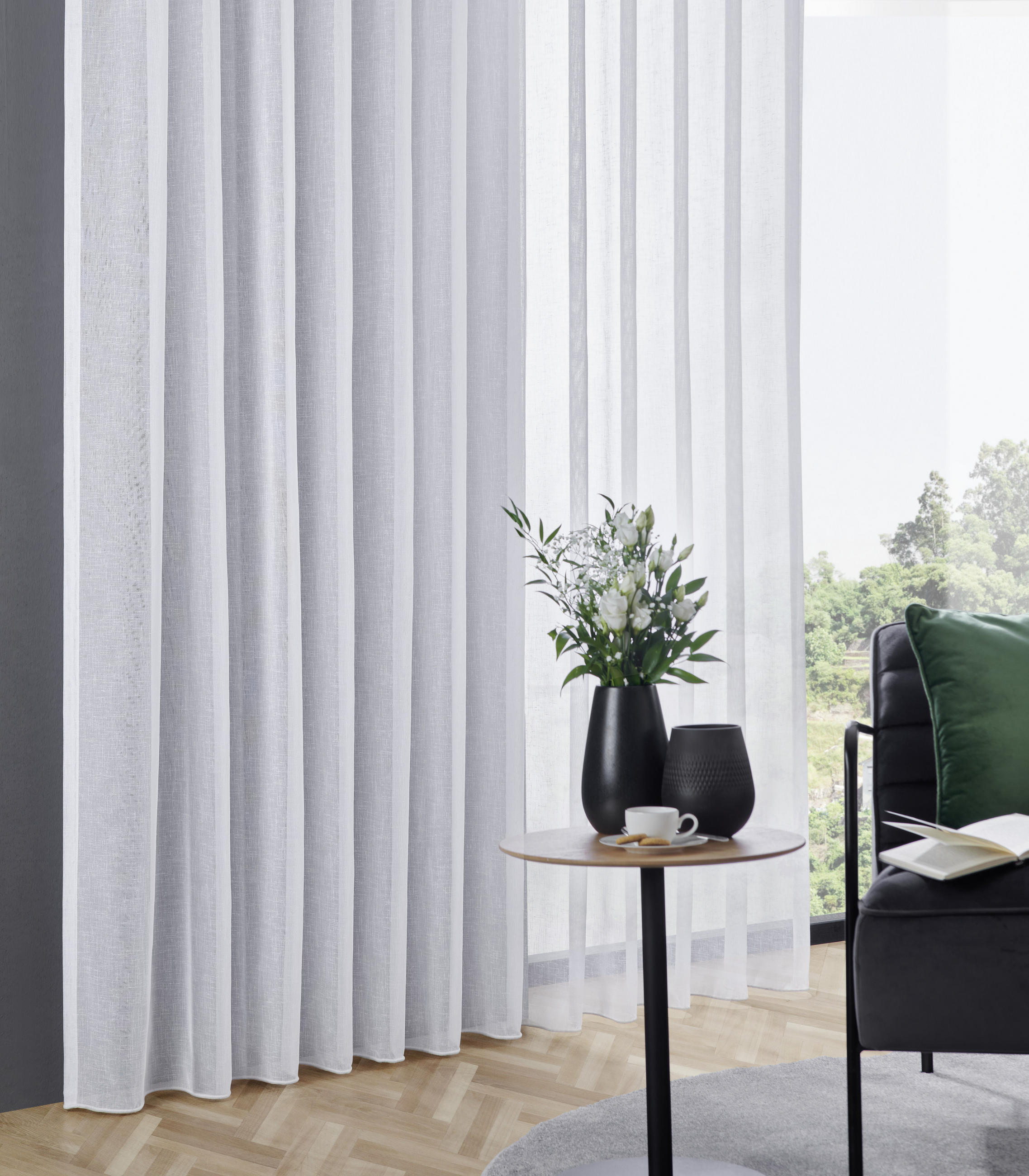 ZÁCLONA, priehľadné, 300 cm - biela, Basics, textil (300cm) - Esposa