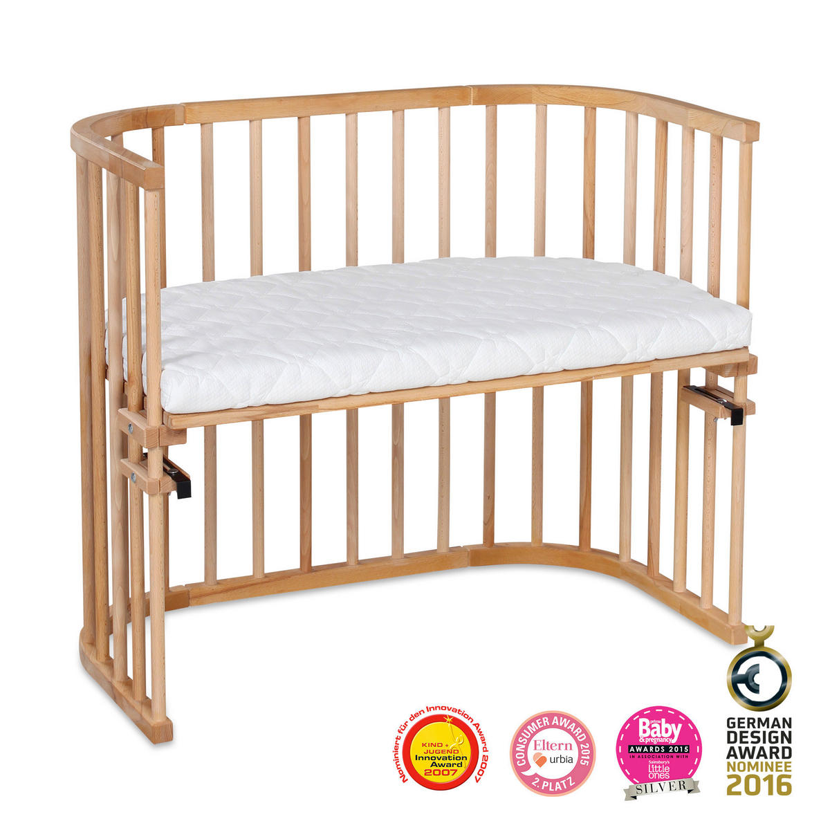 BEISTELLBETT  96/54/79 cm  - Kernbuche, Basics, Holz (96/54/79cm) - Babybay