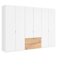 DREHTÜRENSCHRANK  in Weiß, Eiche Artisan  - Edelstahlfarben/Weiß, KONVENTIONELL, Holzwerkstoff/Metall (303/220/59cm) - Jutzler