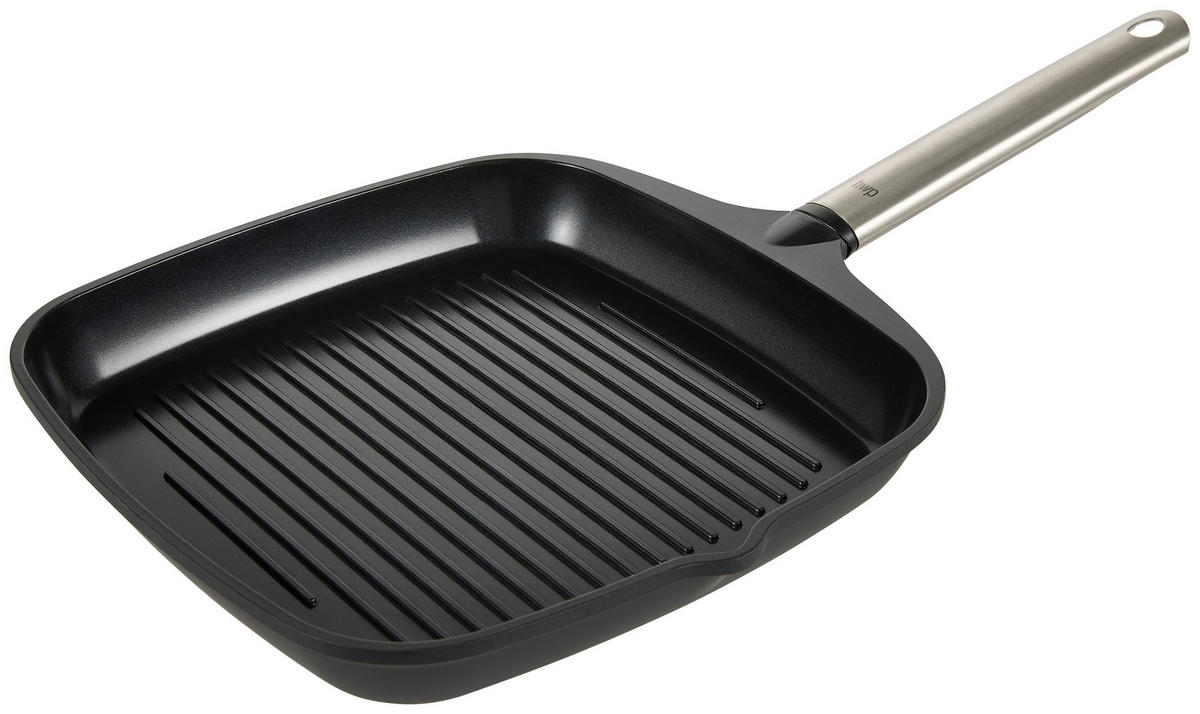 GRILLPFANNE Keramikbeschichtung  - Schwarz, Basics, Metall (28/28/4cm) - Homeware Profession.