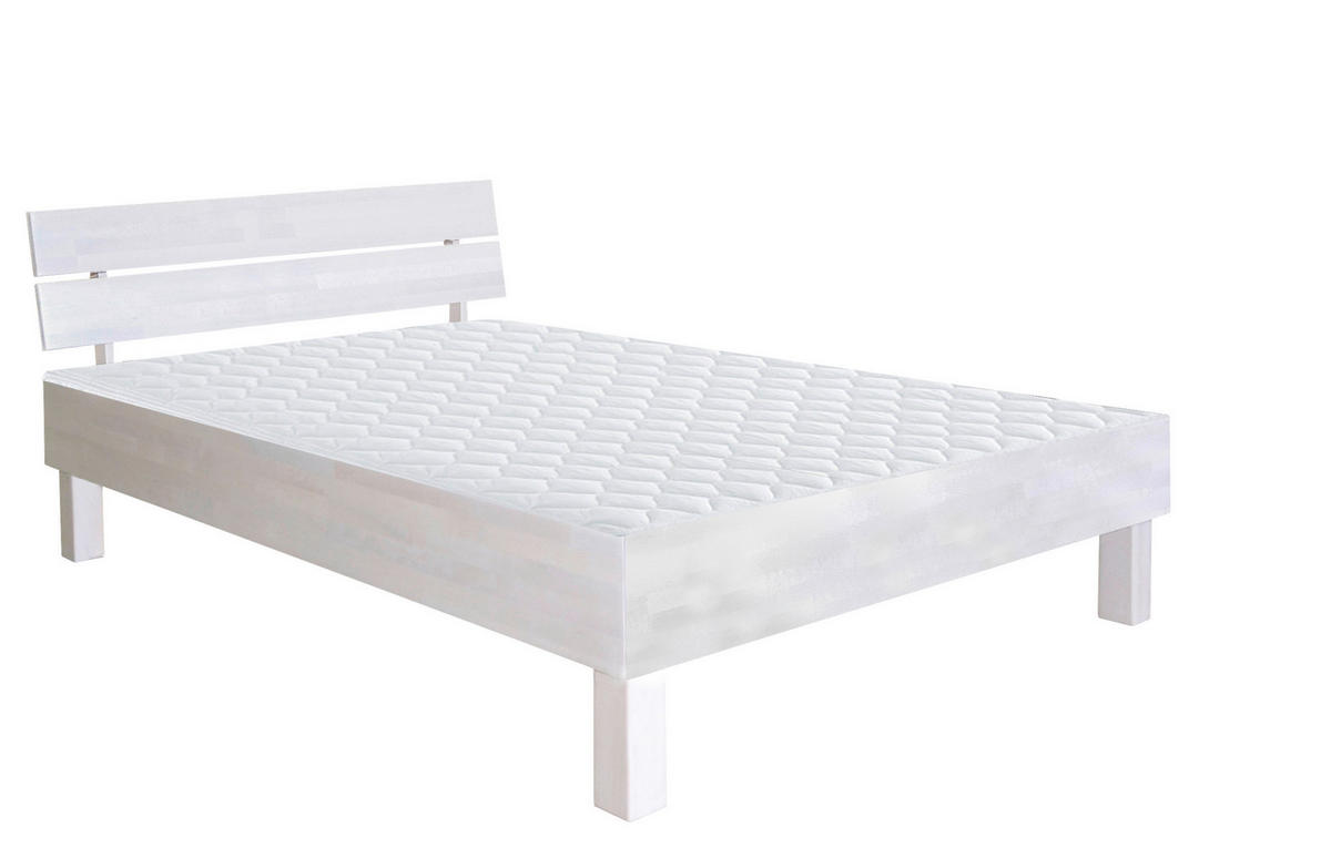BETT 120/200 cm  in Weiß  - Weiß, Natur, Holz (120/200cm) - Carryhome