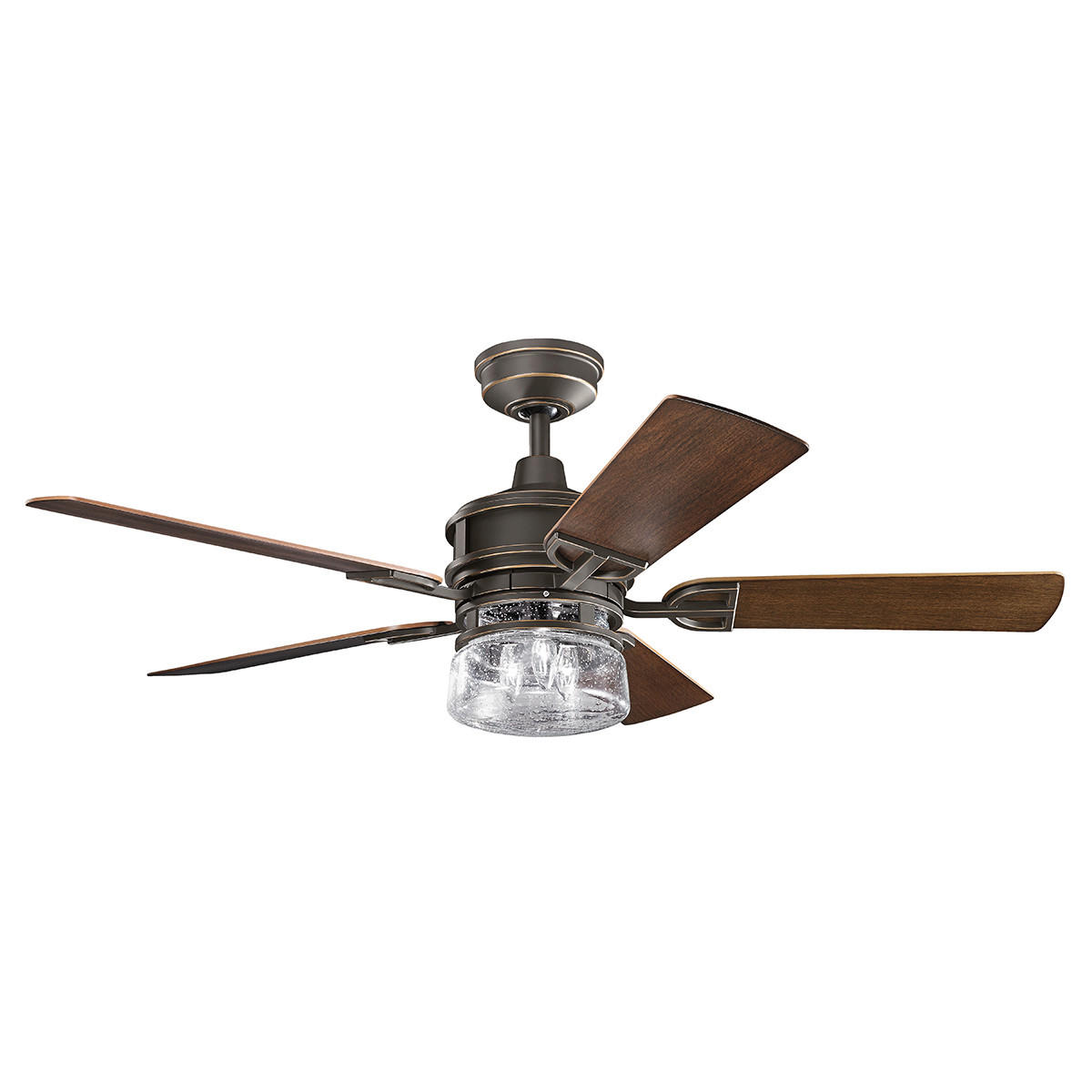 DECKENVENTILATOR - Walnussfarben/Bronzefarben, Natur, Kunststoff/Metall (132/48cm) - Elstead Lighting
