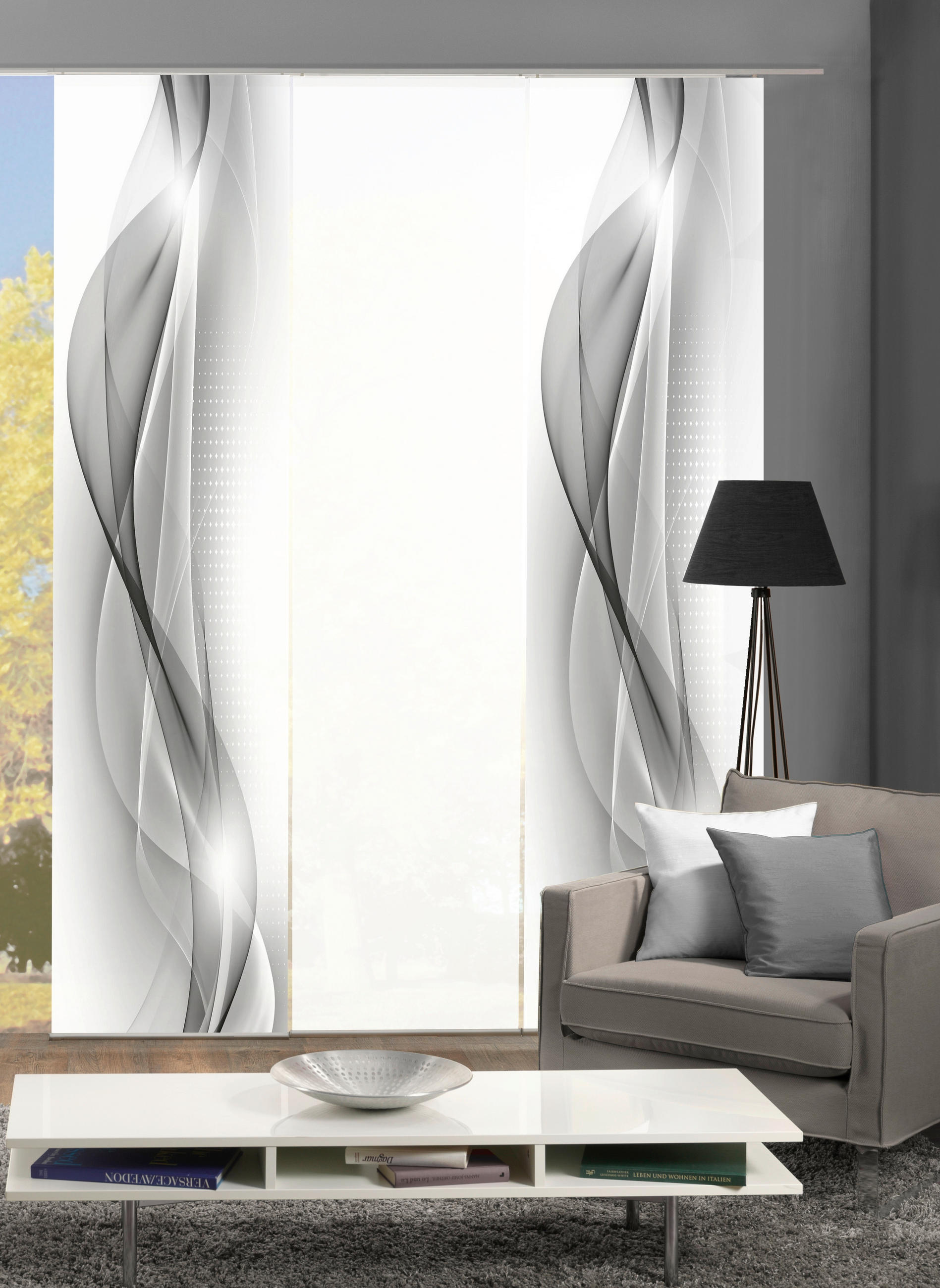 FLÄCHENVORHANG NEBLANA in Grau blickdicht  - Grau, Basics, Textil (60/245cm)