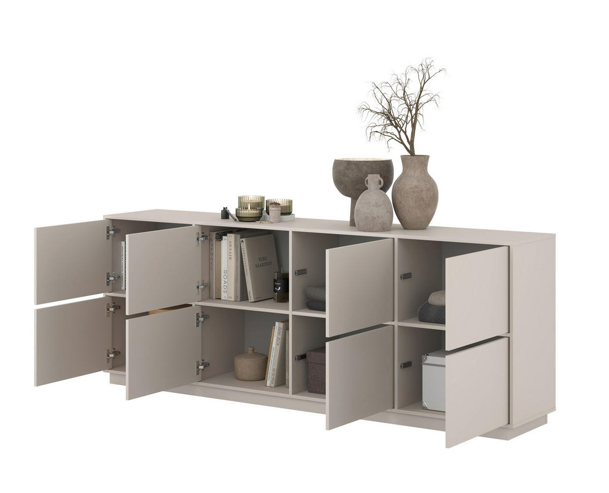 SIDEBOARD Japandi 220,5/82,5/41,5 cm  - Kaschmir, Design, Holzwerkstoff (220,5/82,5/41,5cm) - MID.YOU