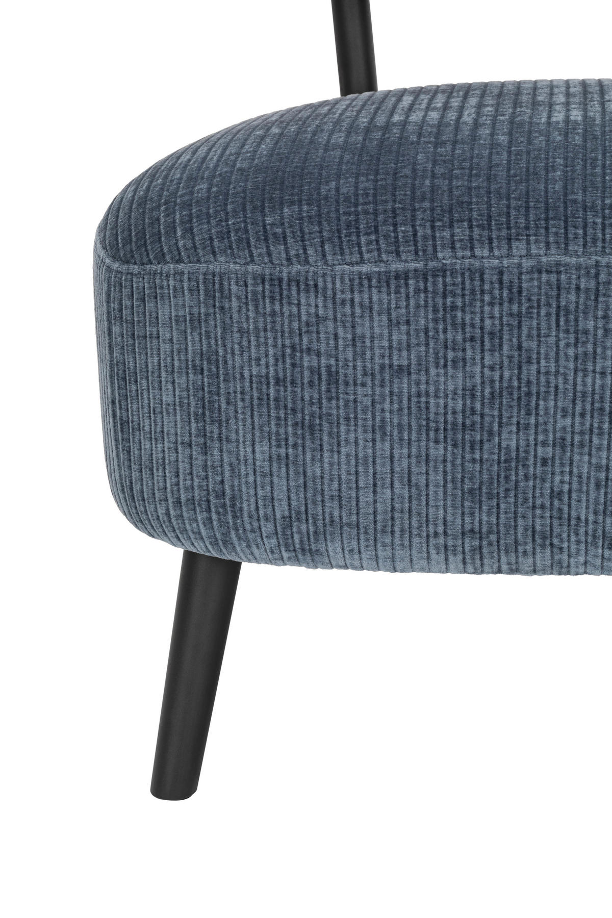 SESSEL in Cord Blau  - Blau/Schwarz, Design, Textil/Metall (62/76/65,5cm) - P & B